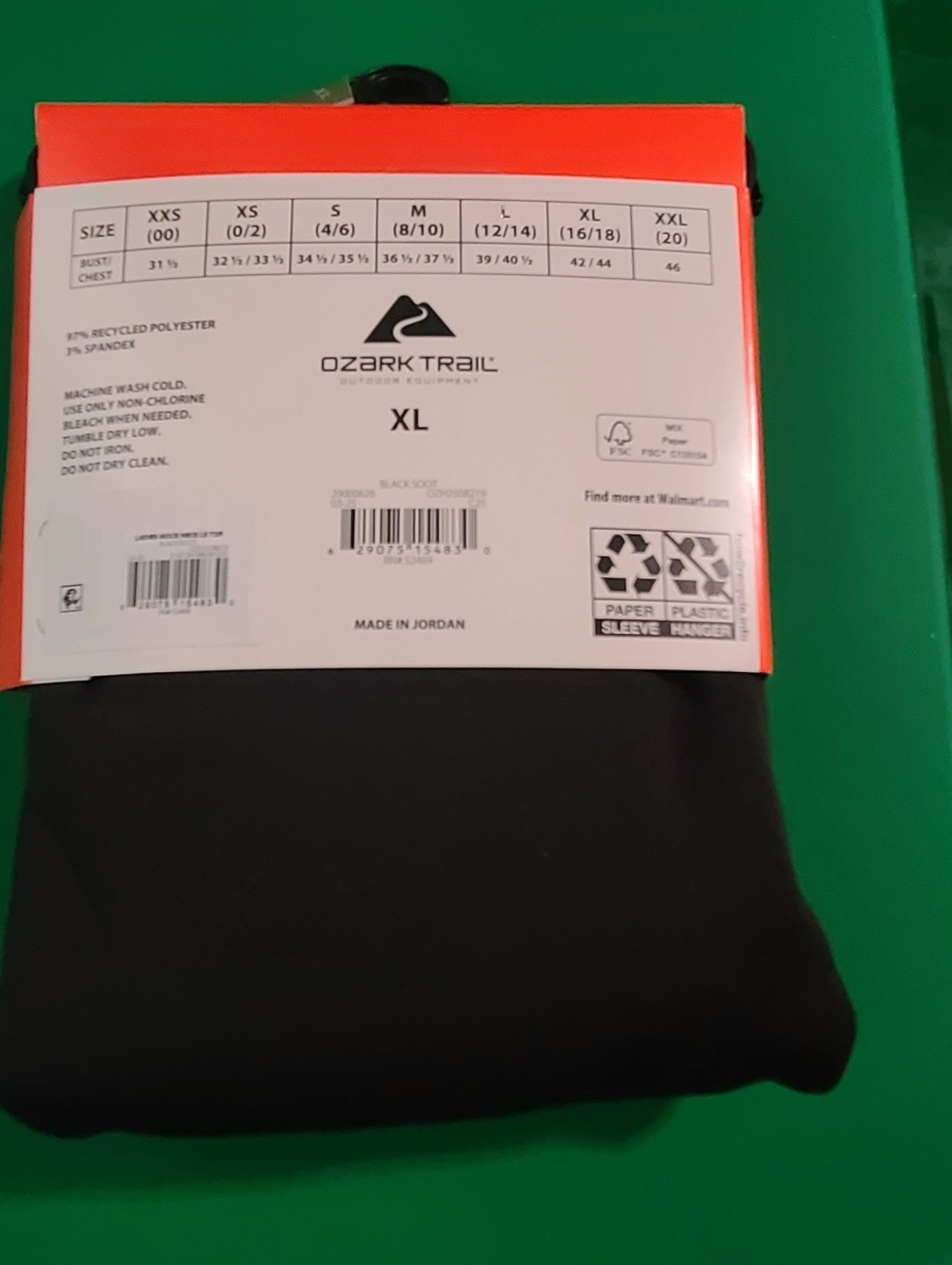 Ozark Trail Warmest Base Layer Mock Neck Top XL Black (D1-X) - Picture 7 of 10